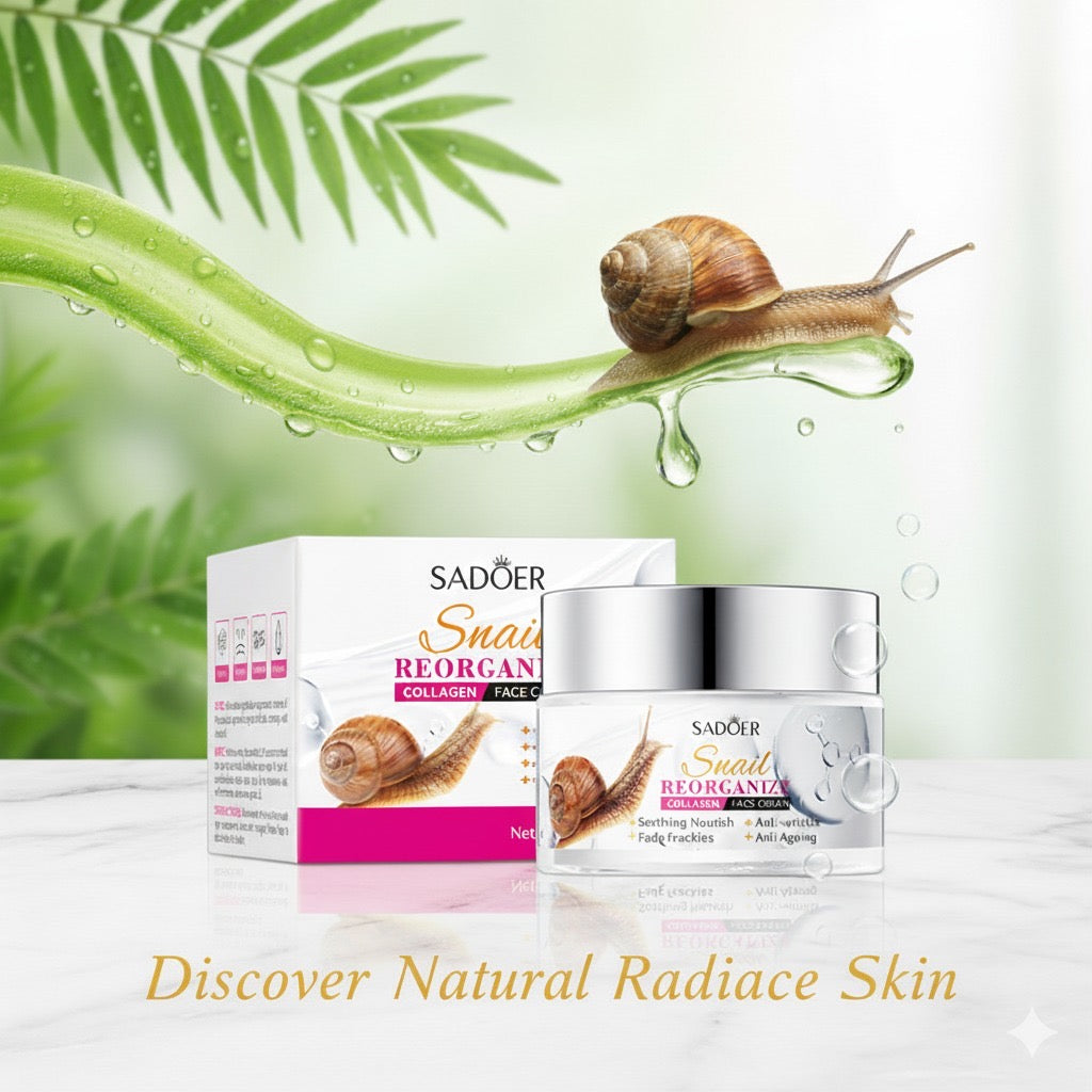 SADÖER Snail Reorganize Collagen Face Cream.