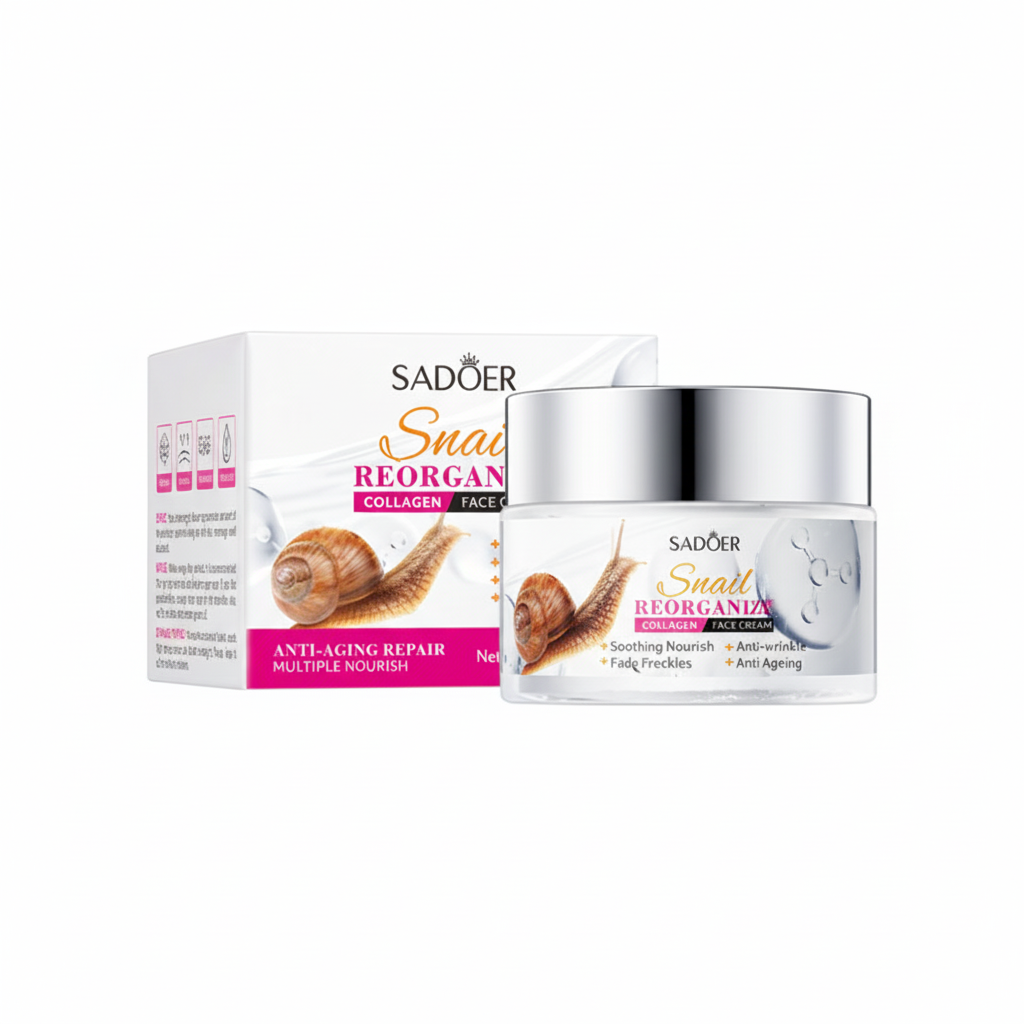 SADÖER Snail Reorganize Collagen Face Cream.